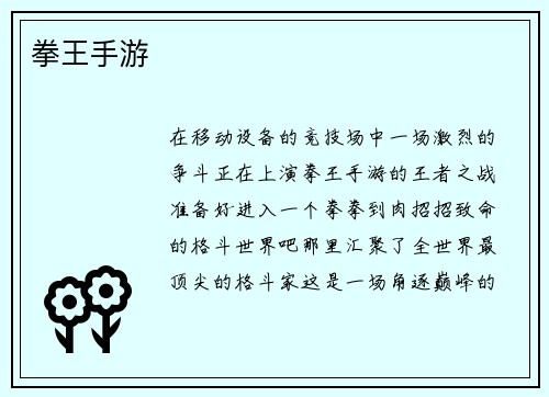拳王手游